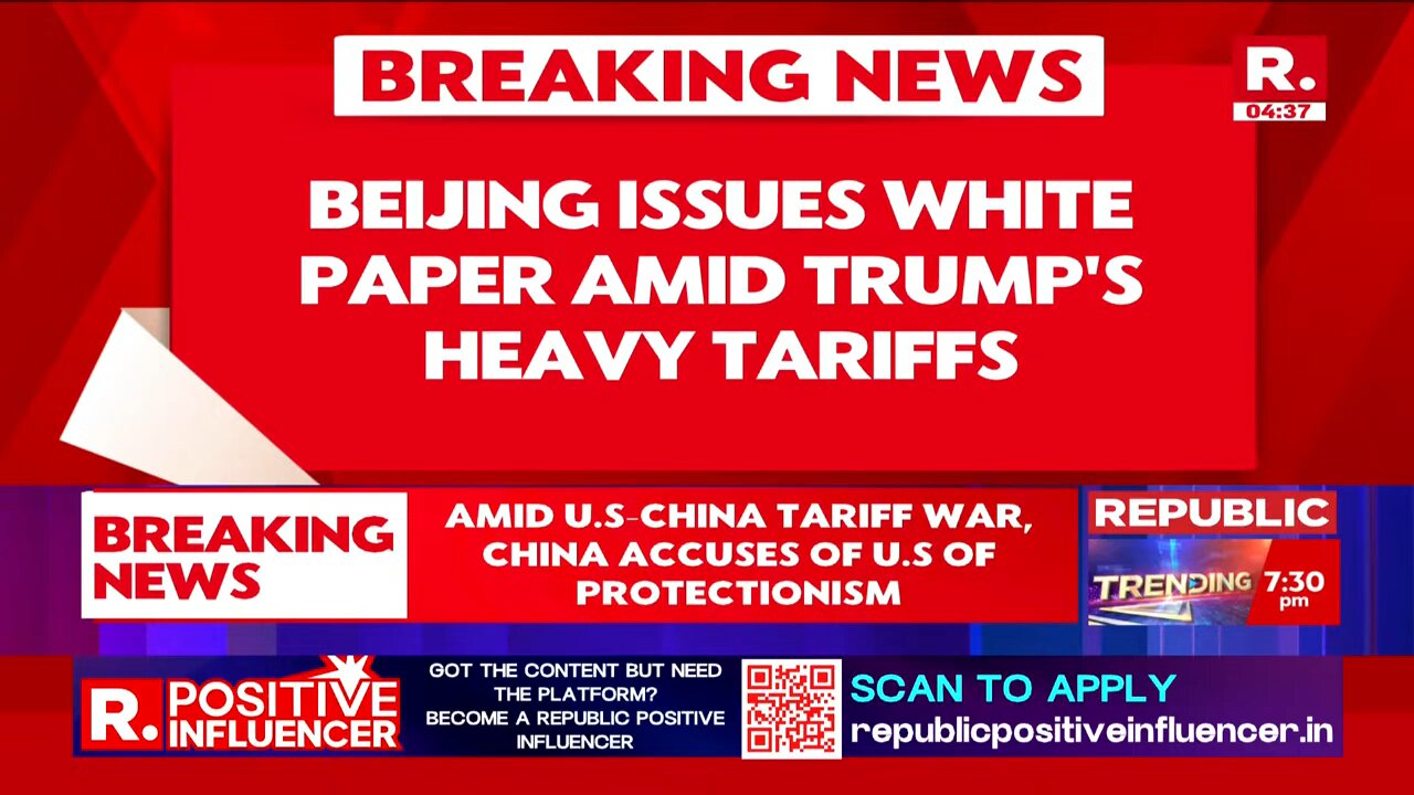 "China Accuses U.S. of Protectionism, Releases White Paper on Tariffs"