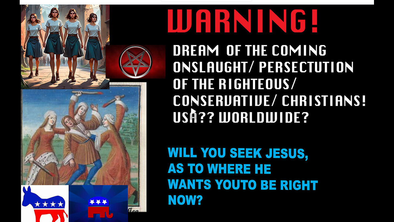 Warning! Dream of the massacre coming to conservatives/ build your safe house now!