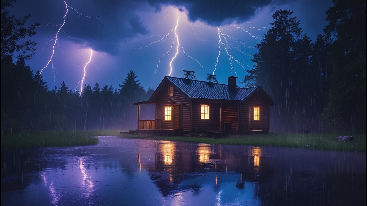 ⚡ Sleep Instantly with 3 Hours of Thunderstorm Sounds | Lightning, Rain & Night Ambience