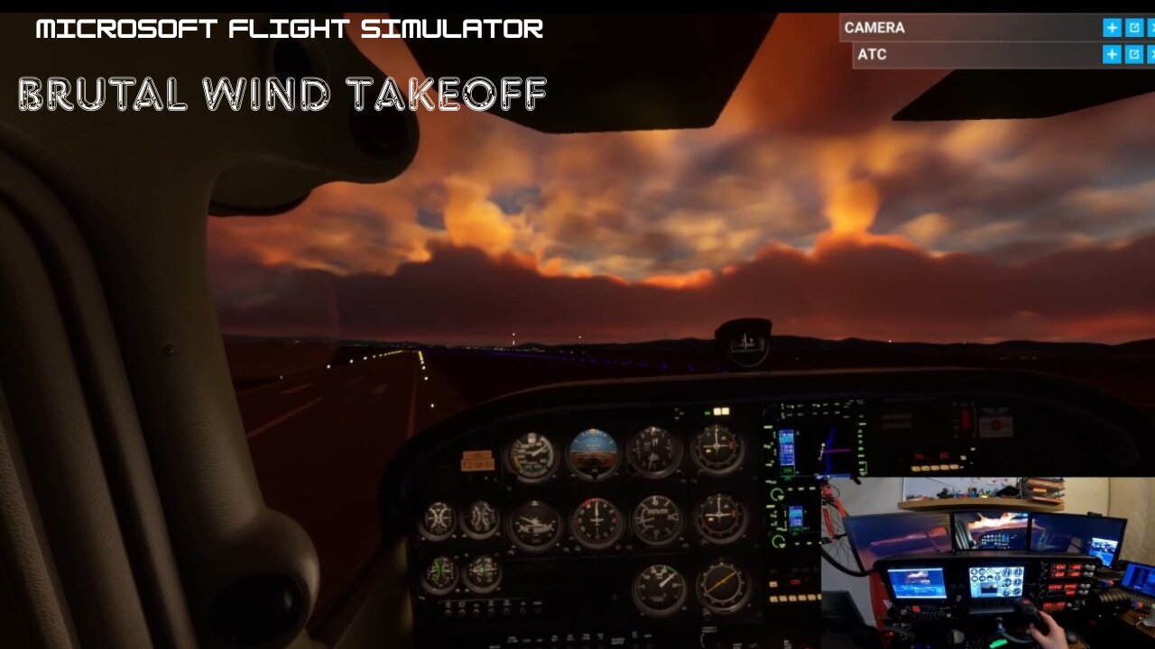 🌪️ Thrown Off the Runway at 4AM in Brutal Winds! | MSFS 2020 Virtual Cessna 172 Takeoff 🇸🇰