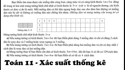 Toán 11: Xác suất: Bạn Hiền tìm mua được các miếng dán cùng loại, cùng màu và có cùng kích thước