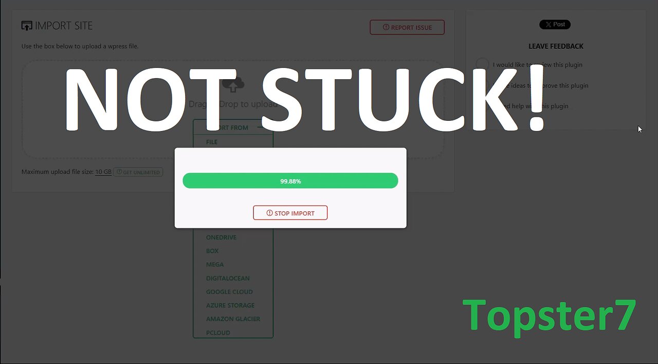 WP Big website Export and Import FREE