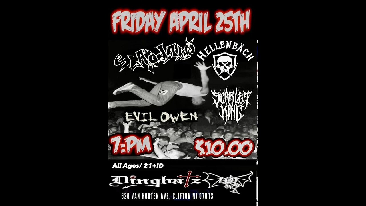 LIVE FOH - Slapjaw, Hellenbach, Scarlet King, Evil Owen