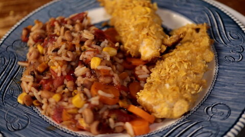 CRAZY DELICIOUS Cornflake Crusted Chicken AND Meatless Hoppin Johns Recipe?