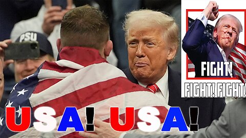 Crowd ERUPTS with CHEERS for President Trump at NCAA Wrestling Championship! CHANTS "USA USA"!