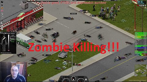 Project Zomboid, clearing the city with AI music