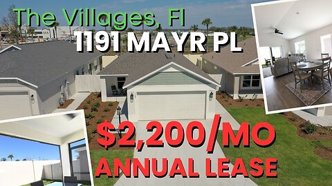 Annual Rental In The Villages: Furnished 2 Bed/2 Bath, Eastport Access, & 2-Car Garage