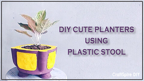 DIY Cute Cement Pot Using Plastic Stool Mold 🪴 | Easy & Budget-Friendly Planter Idea 💡🌿