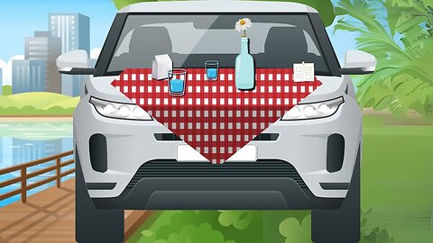 Un SUV se gare sur le trottoir, des passants dressent la table sur le capot!