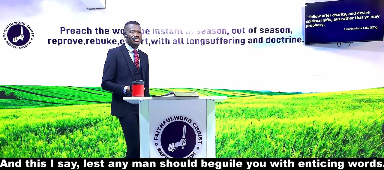 And this I say, lest any man should beguile you with enticing words.