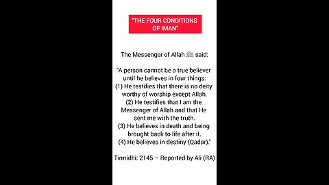 "The Four Conditions of Iman" #hadith #english #hadithinislam #quotes #islam