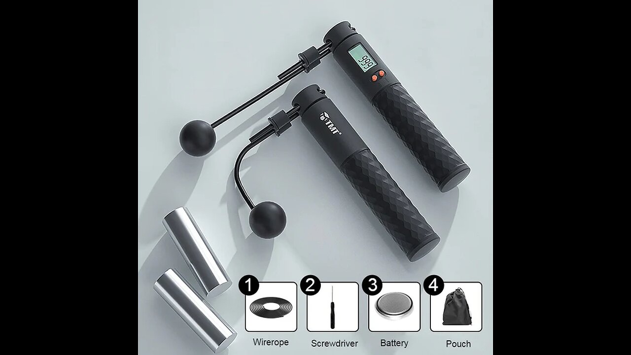 2-in-1 Weighted Smart Digital Jump Rope with Dual-rope Configuration, for Easy Full-body Workout