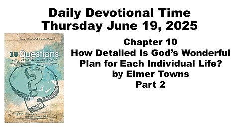 Bible Study for Thursday June 19, 2025 