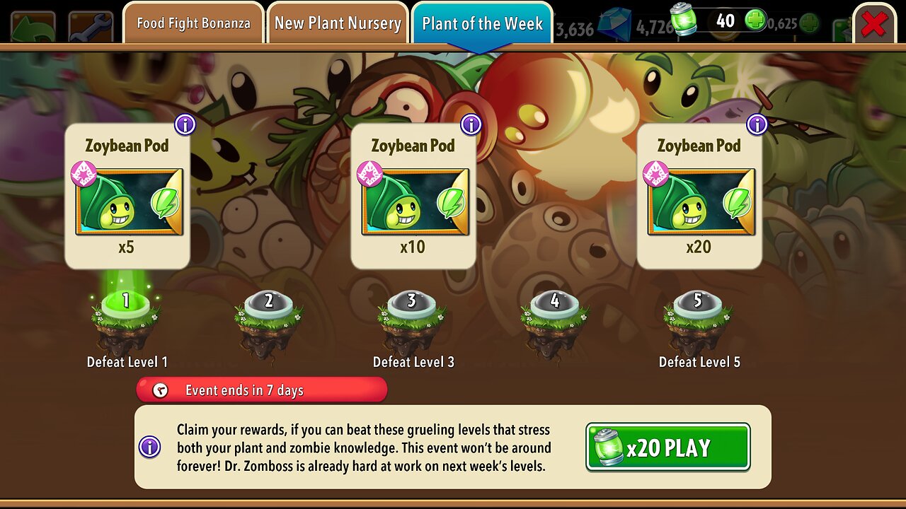 Plants vs Zombies 2 - Plant of the Week - Zoybean Pod - November 2025
