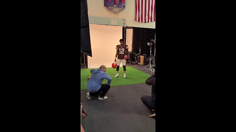 Shedeur Sanders is seen for the first time in a Browns uniform, with the number 12.