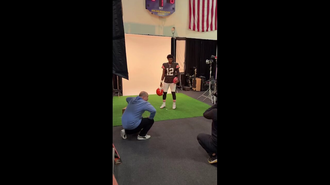 Shedeur Sanders is seen for the first time in a Browns uniform, with the number 12.