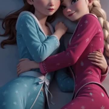 Elsa and Anna’s favorite way to end the day is just bundling up and unwinding together