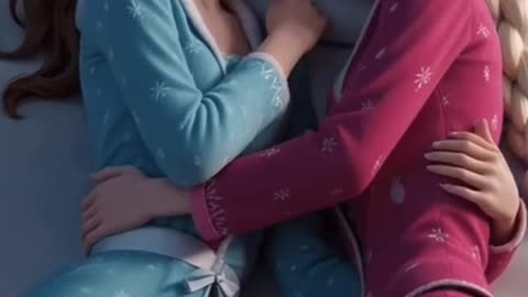 Elsa and Anna’s favorite way to end the day is just bundling up and unwinding together