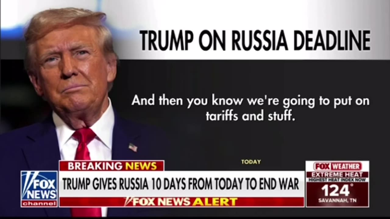 President Trump gives Russia 10 days from today to end war