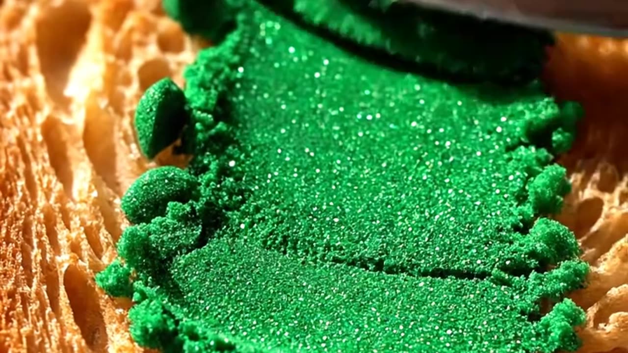 AI ASMR Spreading Emerald Stones On Toast #ai #asmr #aiasmr #asmrrelaxation