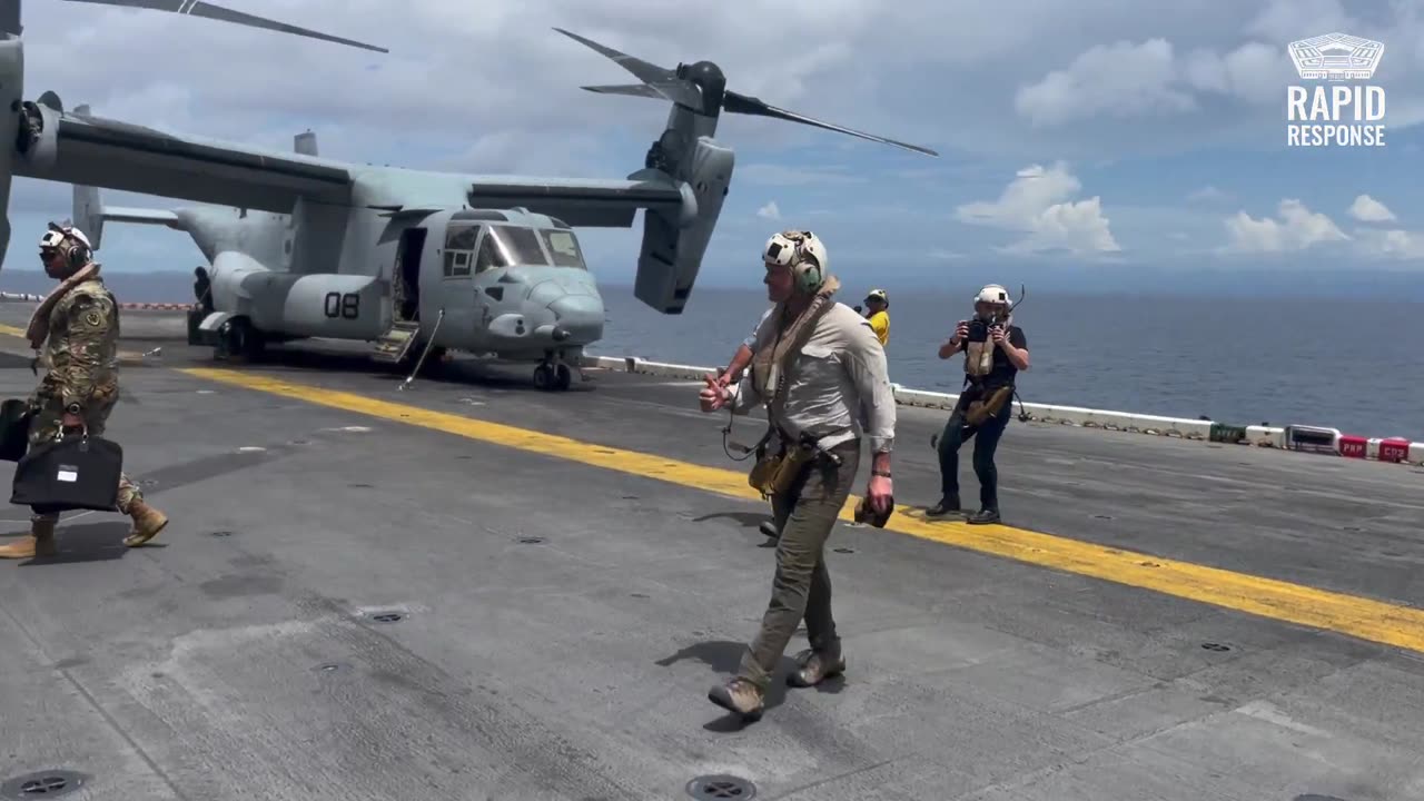 Sec Hegseth's arrival to the USS IWO JIMA
