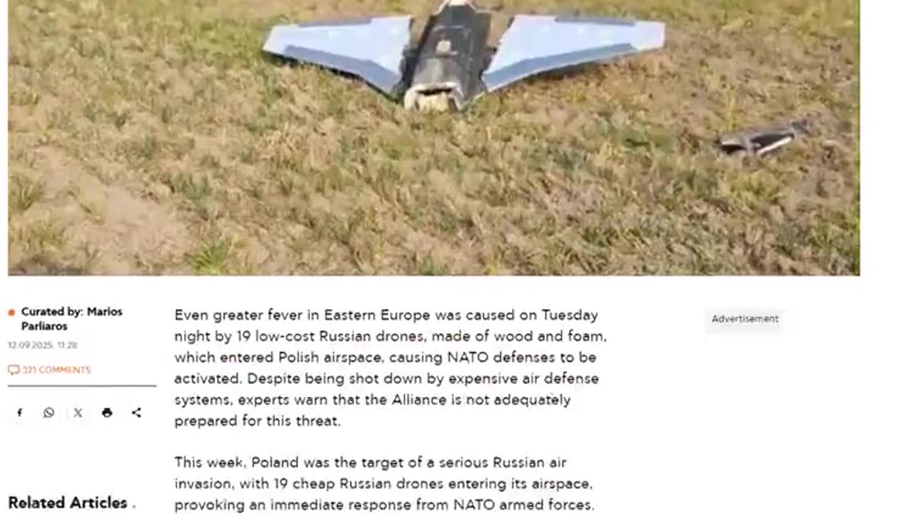 The Russian drones that entered Poland were... made of wood and foam