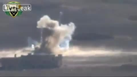 Syrian War N. Hama 2x HJ-8 vs 2x T-55, 2x hit (FSA) 2013.09.15