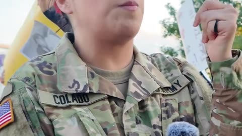 Female Soldier: Anti-Ice Protest