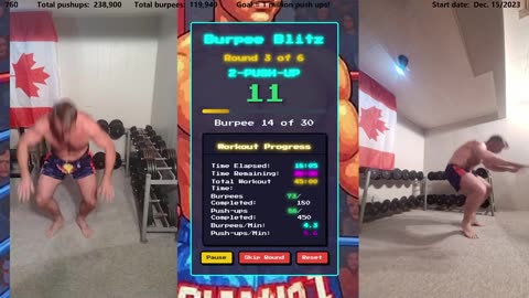 Everyday 450 push ups and 180 Burpees!