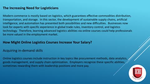 Could courses in online logistics help you pay for 2025?