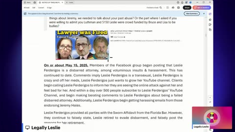 Legally Leslie goes LIVE with Evidence Against Jeremy Hales