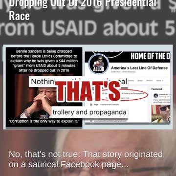 Fact Check: Bernie Sanders Did NOT Get $44 Million USAID Grant