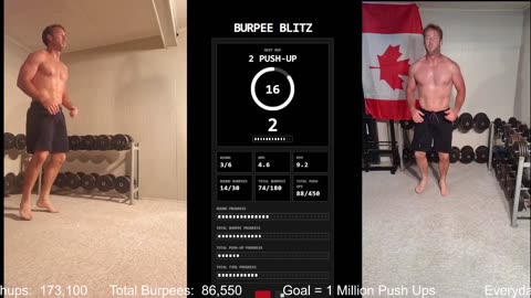 Everyday 300 push ups and 150 Burpees!