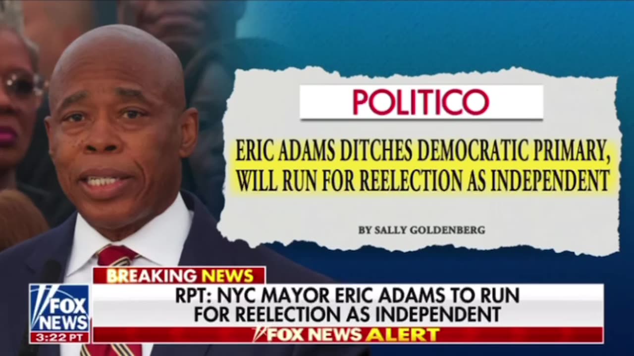 Eric Adams ditches democrat primary will run for reelection as independent