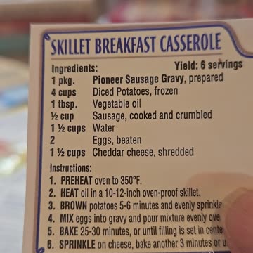 Recipe for Skillet Breakfast Casserole