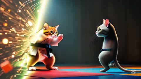 cat kunfu fight