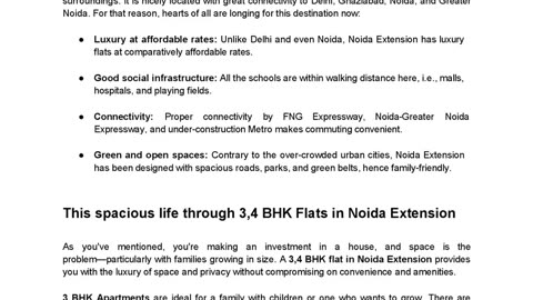 Find Your Dream Home: Comfortable 3,4 BHK Apartments in Noida Extension