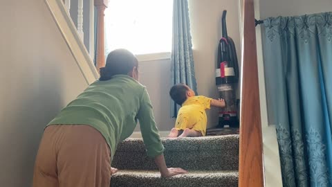 Terry Climbs Stairs First Time with Note to Self