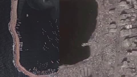 Gaza Port: Before VS. After Hamas decided to massacre Jews on October 7.