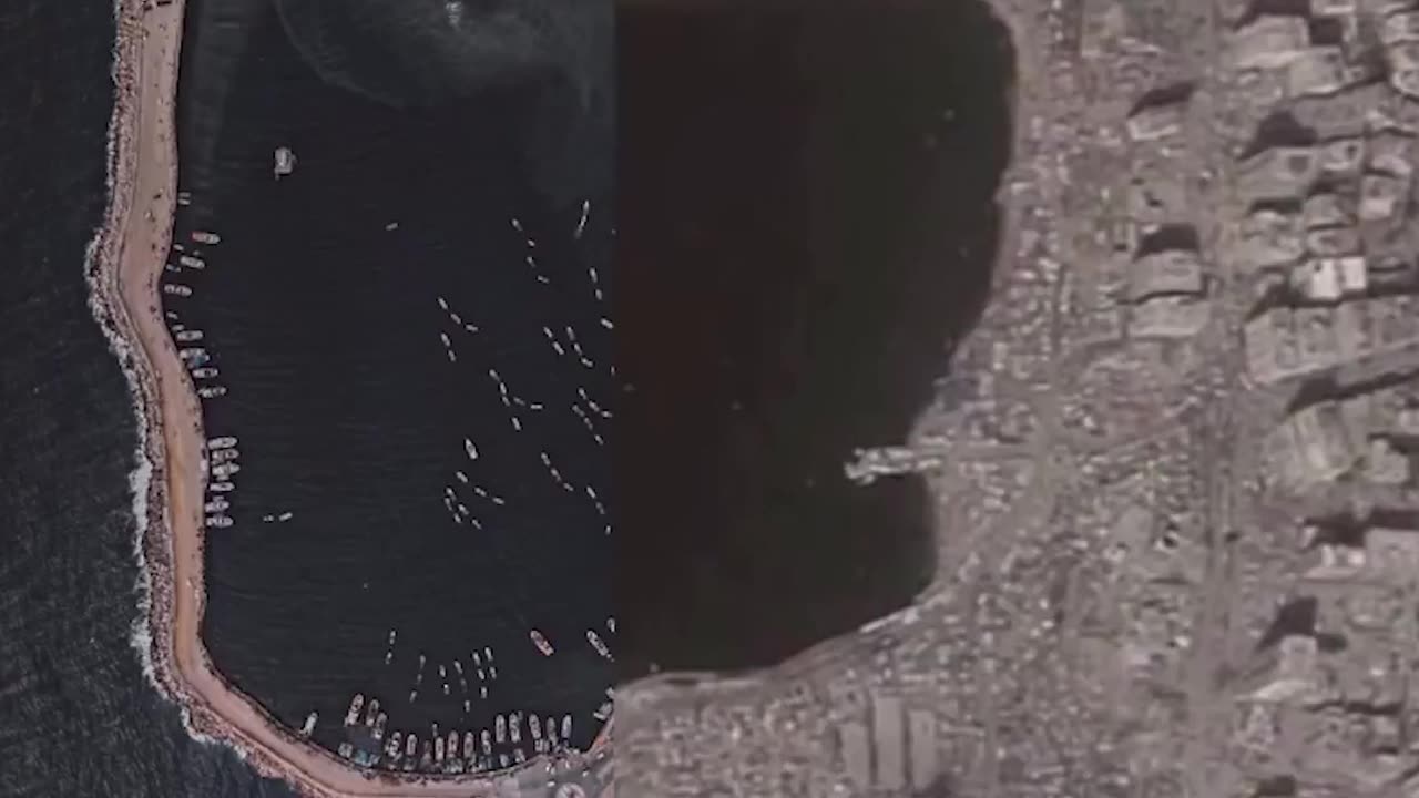 Gaza Port: Before VS. After Hamas decided to massacre Jews on October 7.
