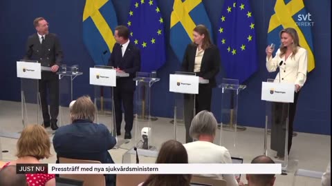 Swedish Health Minister Elisabet Lann collapses 'Plandemic Vaccine died suddenly style'.😁