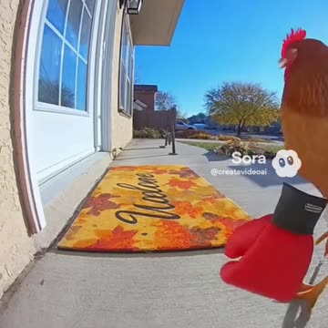 Chicken vs bird door camera
