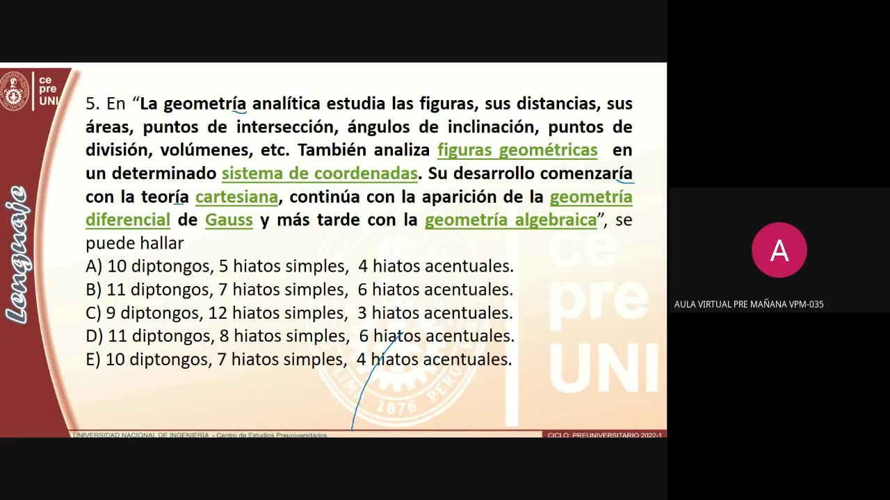 CEPRE UNI 2022 - 1 | Semana 03 | Lenguaje