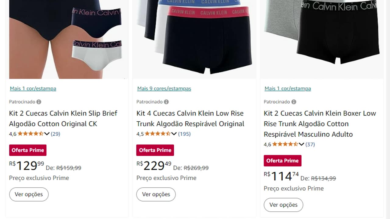 Kit 2 Cuecas Calvin Klein Slip Brief Algodão Cotton Original CK