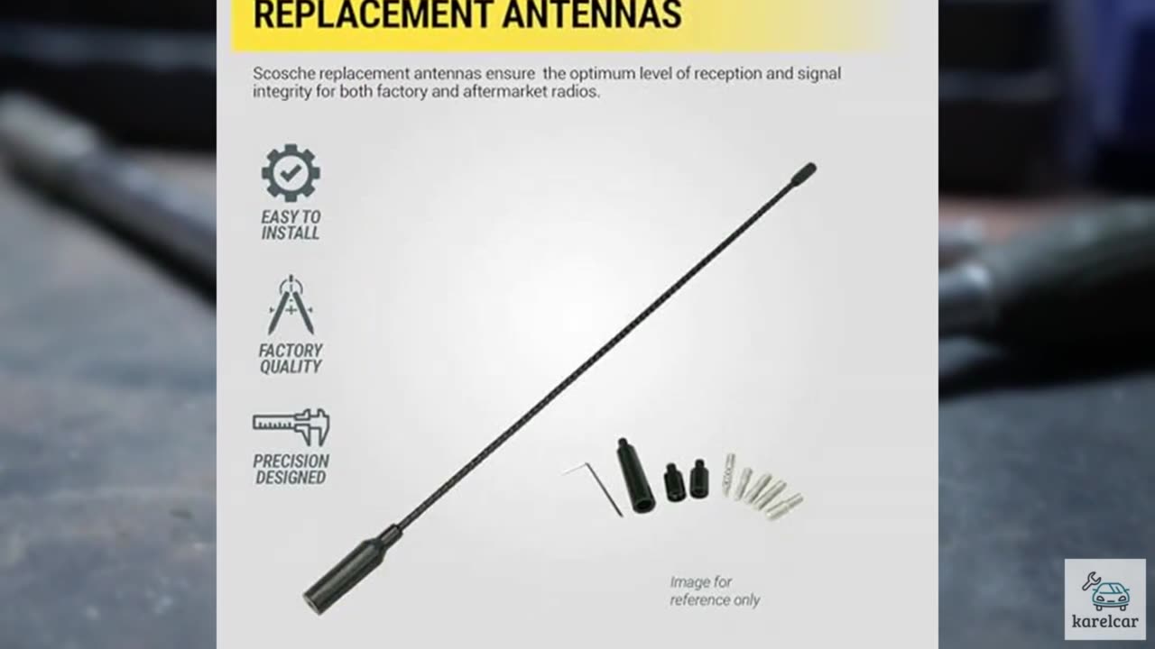 Scosche RMA900 Universal Car Radio Antenna - 13” Rubber Mast - Top Mount Replace