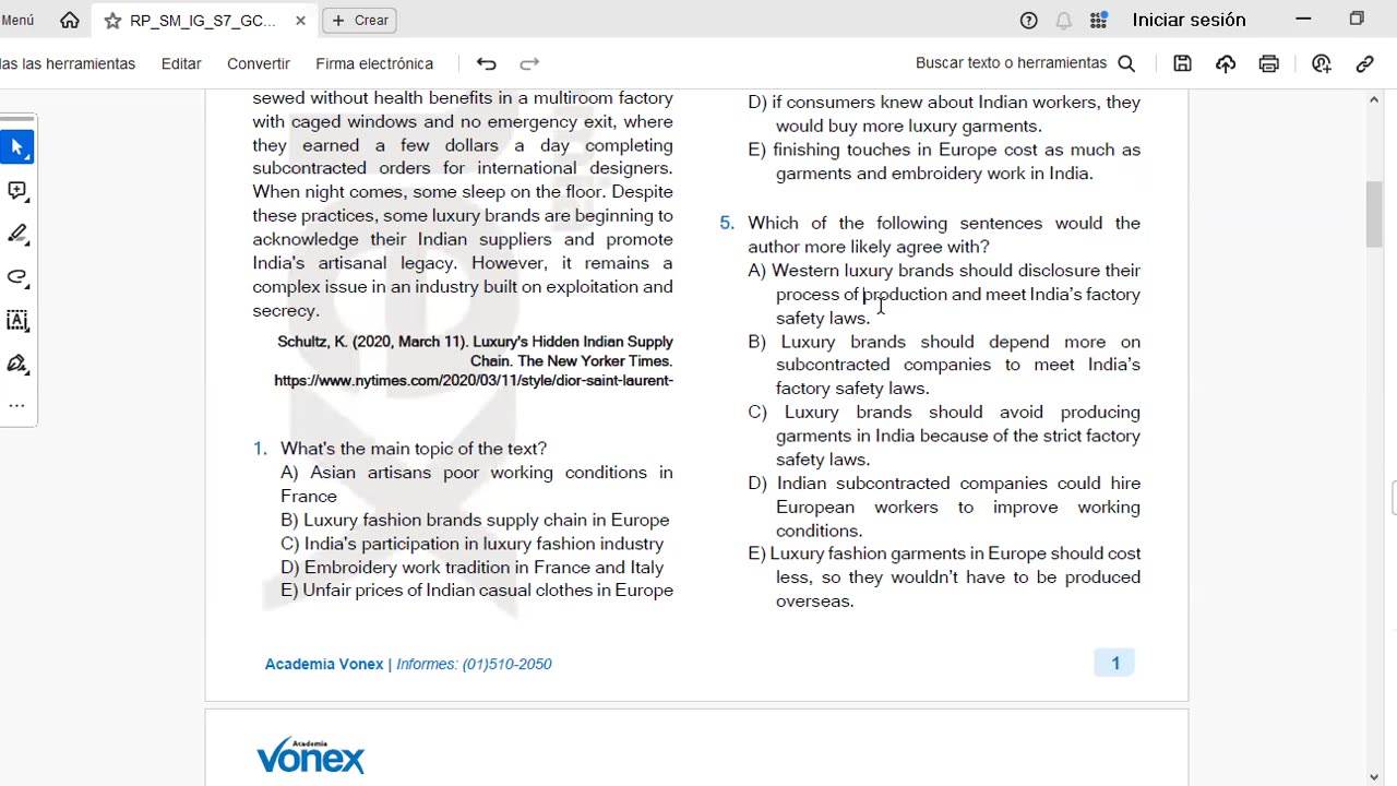 VONEX REPASO 2025 - 1 | Semana 07 | Inglés