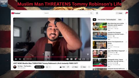 Muslim Man THREATENS Tommy Robinson’s Life
