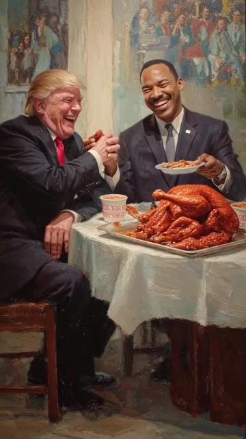 What if Martin Luther King Jr. and Donald Trump had hot wings together?
