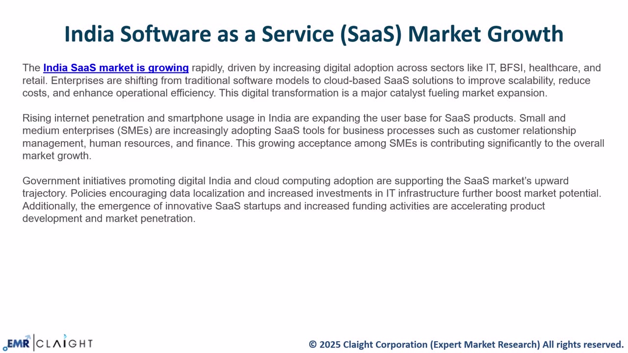 India Software as a Service SaaS Market Size, Share, Trends Growth 2034