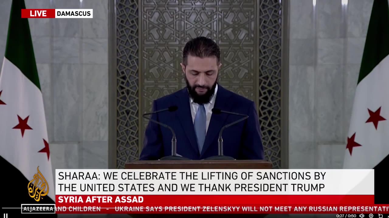 Tổng thống Syria Ahmed al-Sharaa nói với người dân đất nước của ông...